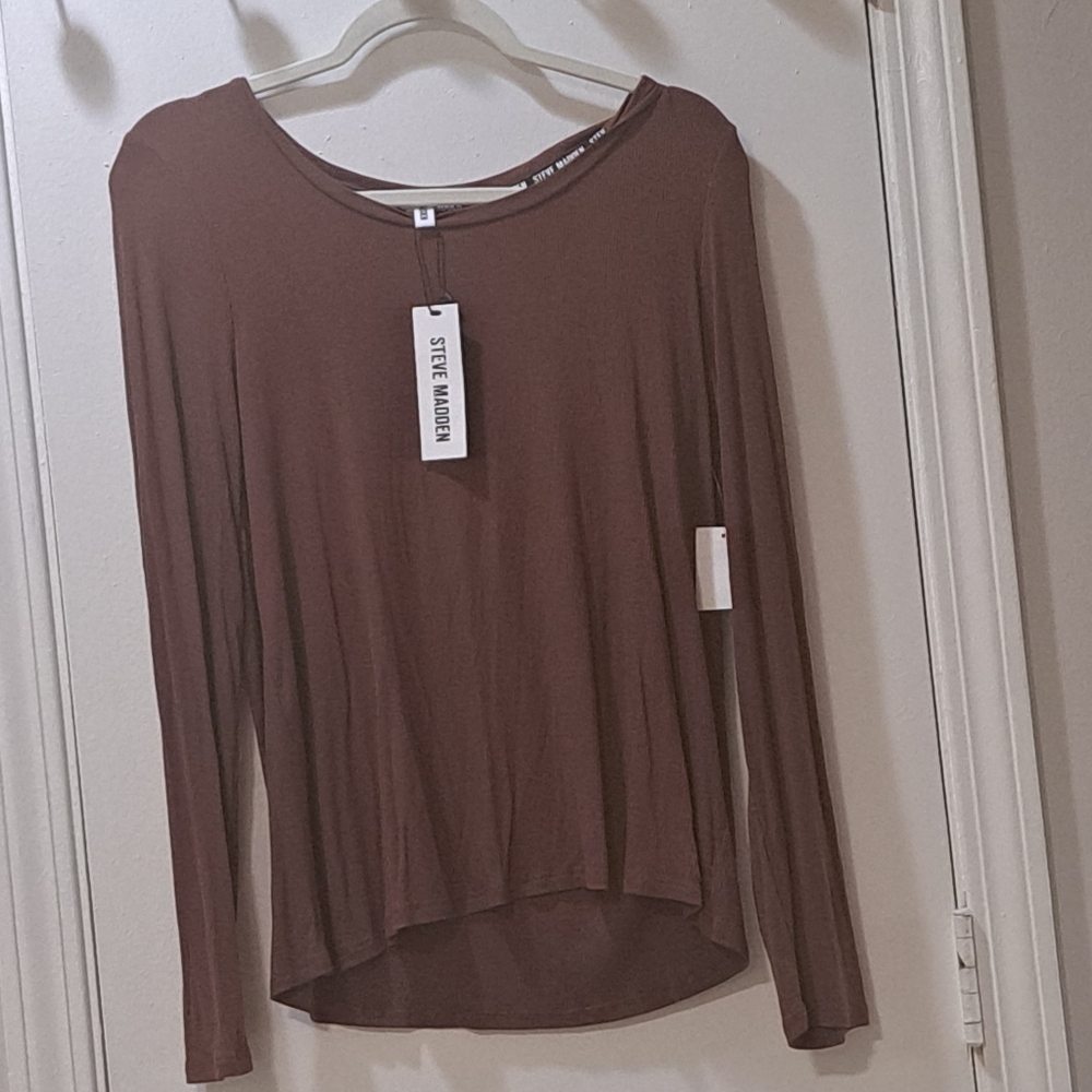 Steve Madden Chocolate Long Sleeve Tee
